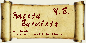 Matija Butulija vizit kartica